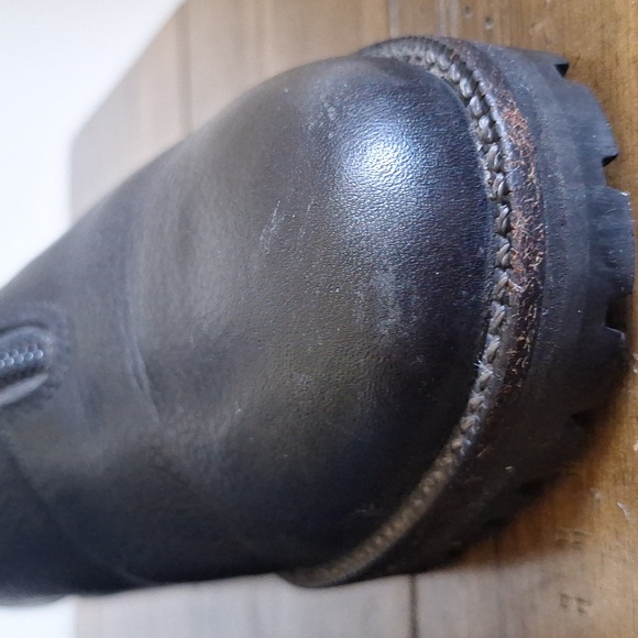 Cole Haan Black Leather Shearling Lined Winter Ankle Boots Zip Front Sz 8.5B - Picture 12 of 17